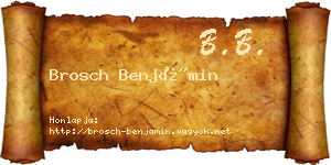 Brosch Benjámin névjegykártya
